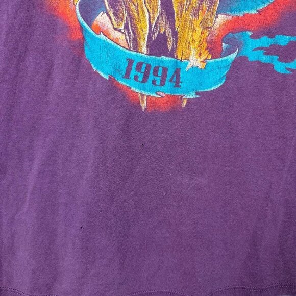 1992 3D EMBLEM AMERICAN BIKER Bald Eagle Threadbare Distressed Vintage large - Picture 3 of 9